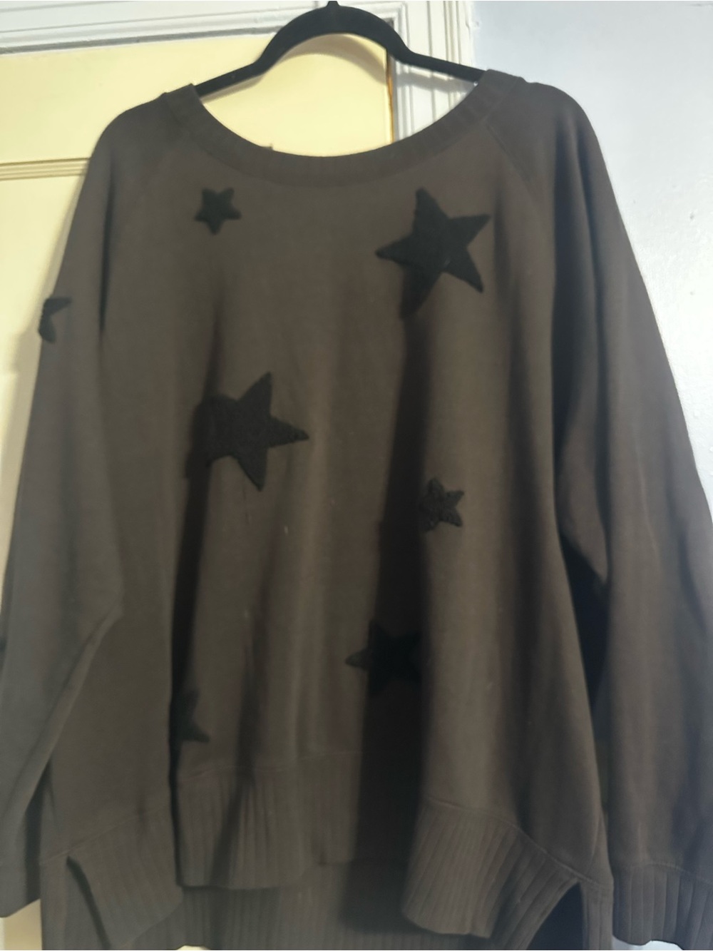 Maurices Black/espresso Knit Top (sweatshirt)